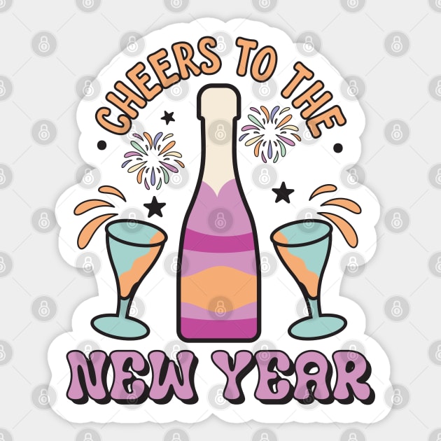 Cheers to the New Year Sticker by MZeeDesigns